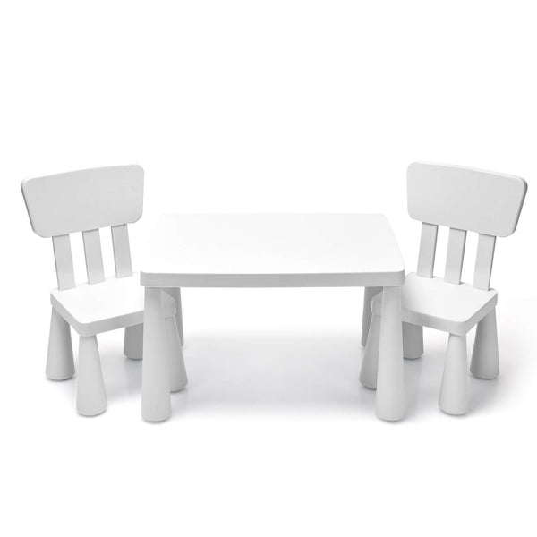 3-Piece Children's Table and Chair Set - White