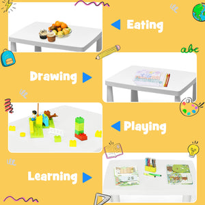 3-Piece Children's Table and Chair Set - White