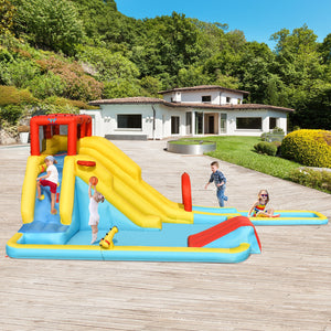 Parc aquatique gonflable à double toboggan avec souffleur d'air de 735 W