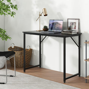 L-shaped computer desk and writing workstation for home and office - Black