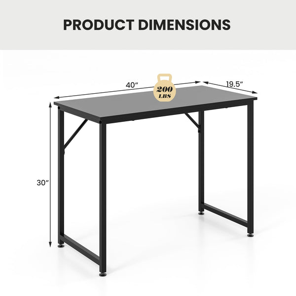 L-shaped computer desk and writing workstation for home and office - Black