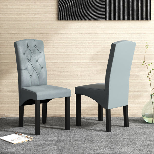 Modern dining chair with high back and high-density foam cushion - Dark Grey