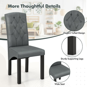 Modern dining chair with high back and high-density foam cushion - Dark Grey
