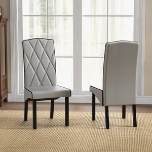 Modern dining chair with high back - Light grey