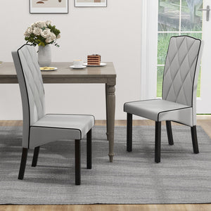 Modern dining chair with high back - Light grey