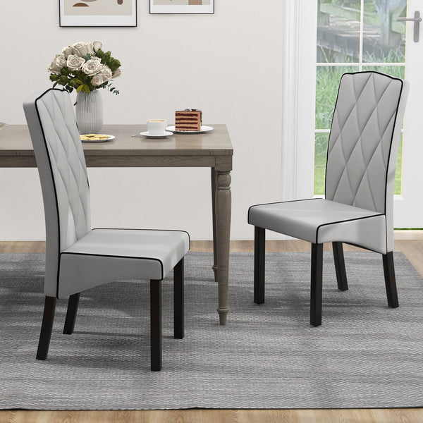 Modern dining chair with high back - Light grey