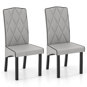 Modern dining chair with high back - Light grey