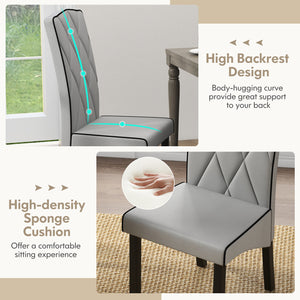 Modern dining chair with high back - Light grey
