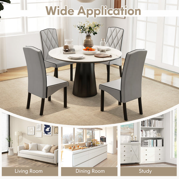 Modern dining chair with high back - Light grey