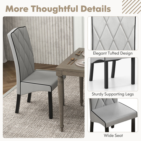 Modern dining chair with high back - Light grey