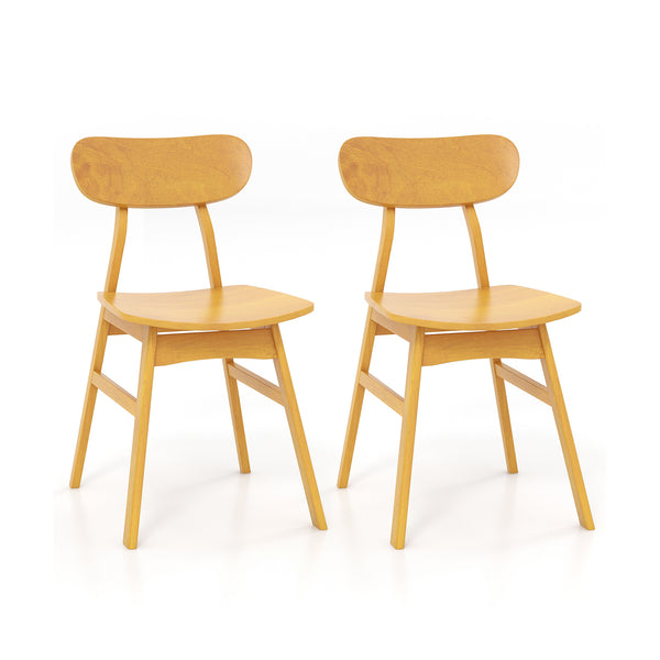 Lot de 2 chaises de salle à manger modernes avec dossier et assise incurvés - Naturel