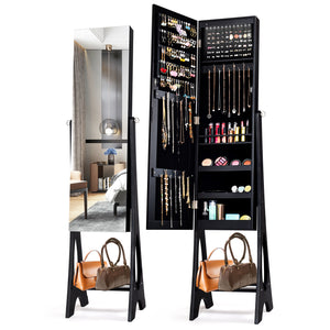 Armoire à Bijoux Miroir Debout-Noir