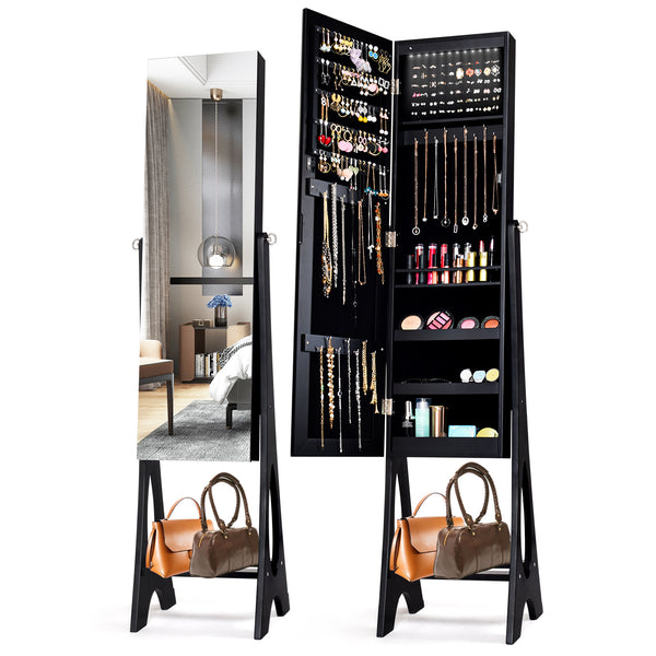 Armoire à Bijoux Miroir Debout-Noir