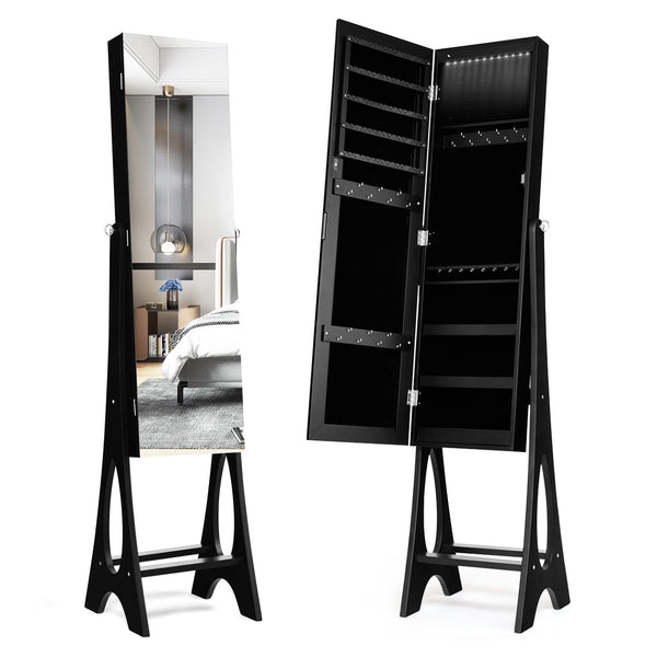 Armoire à Bijoux Miroir Debout-Noir