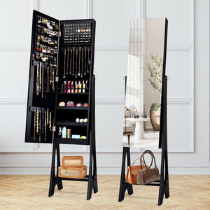 Armoire à Bijoux Miroir Debout-Noir