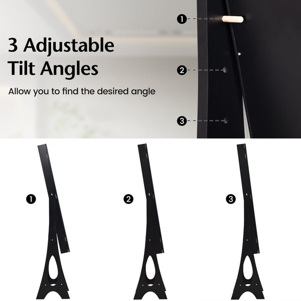 Armoire à Bijoux Miroir Debout-Noir