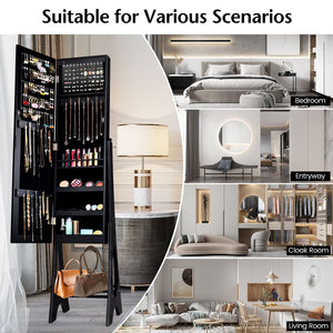 Armoire à Bijoux Miroir Debout-Noir