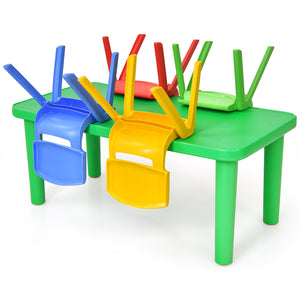 Children's table and 4 chairs set in colorful plastic