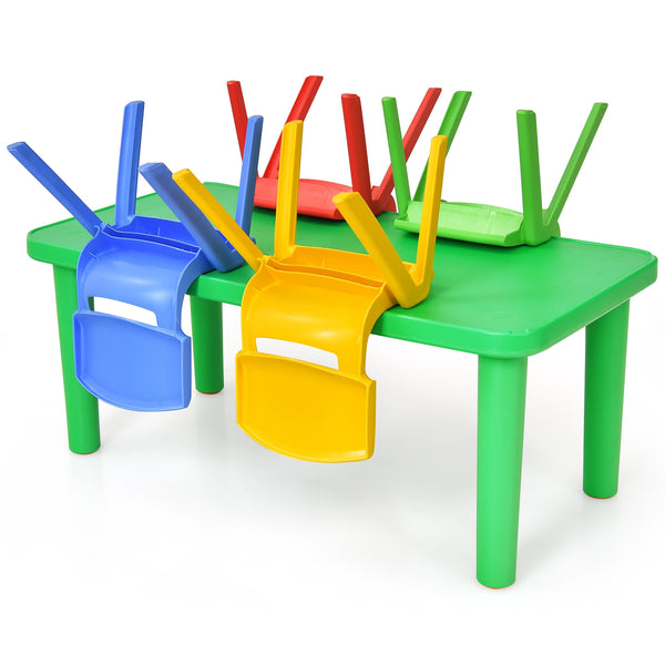 Children's table and 4 chairs set in colorful plastic