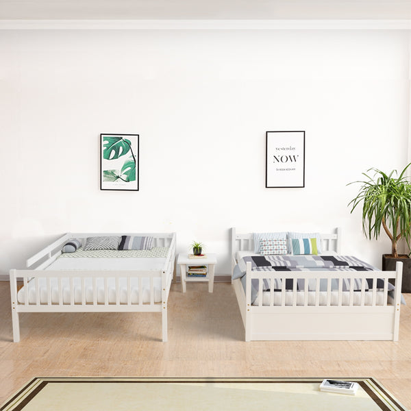 Lit superposé complet sur lit en bois à plate-forme