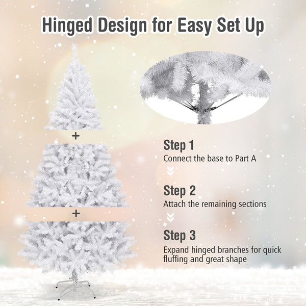 Sapin de Noël artificiel articulé de 6 pieds / 7 5 pieds / 9 pieds avec support en métal - 7 5 pieds