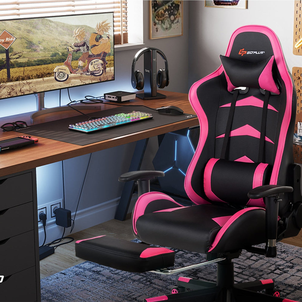 Chaise de jeu de massage avec repose-pieds - Rose