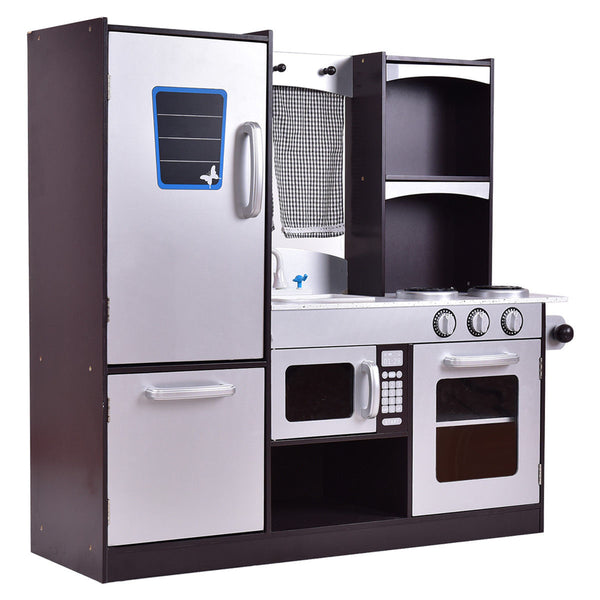 Children's Wooden Modern Kitchen Pretend Play Set