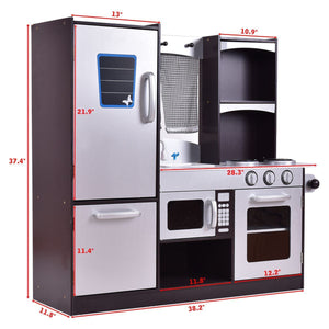 Children's Wooden Modern Kitchen Pretend Play Set