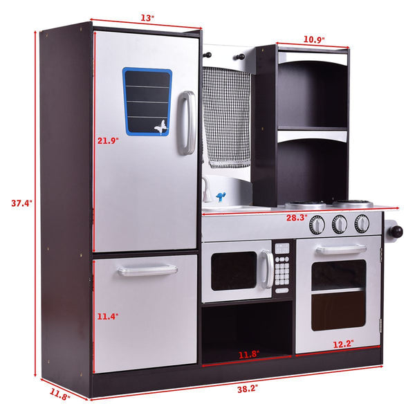 Children's Wooden Modern Kitchen Pretend Play Set