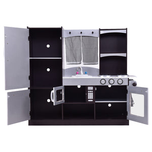 Children's Wooden Modern Kitchen Pretend Play Set