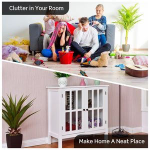 Glass Door Console Storage Buffet