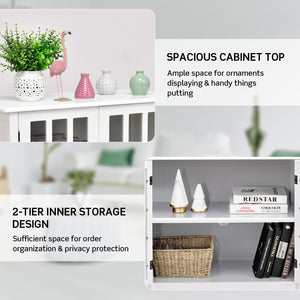 Glass Door Console Storage Buffet