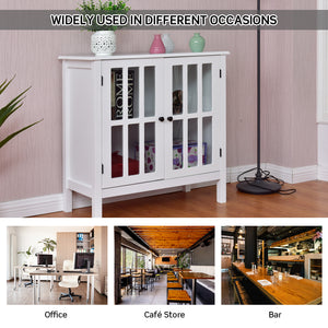 Glass Door Console Storage Buffet