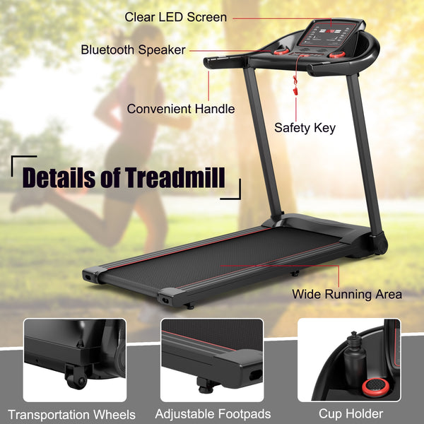 2.25HP Electric Treadmill with Speaker and App Control