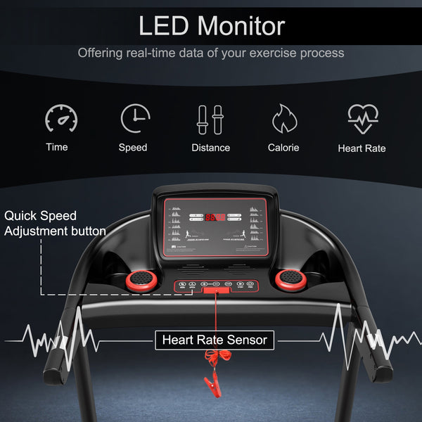 Tapis de course électrique 2 25 CV avec haut-parleur et contrôle par application - Bleu