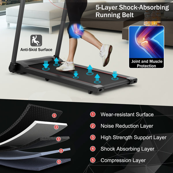 Tapis de course électrique 2 25 CV avec haut-parleur et contrôle par application - Bleu
