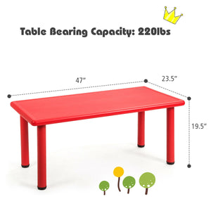 Table d'apprentissage et de jeu rectangulaire en plastique pour enfants