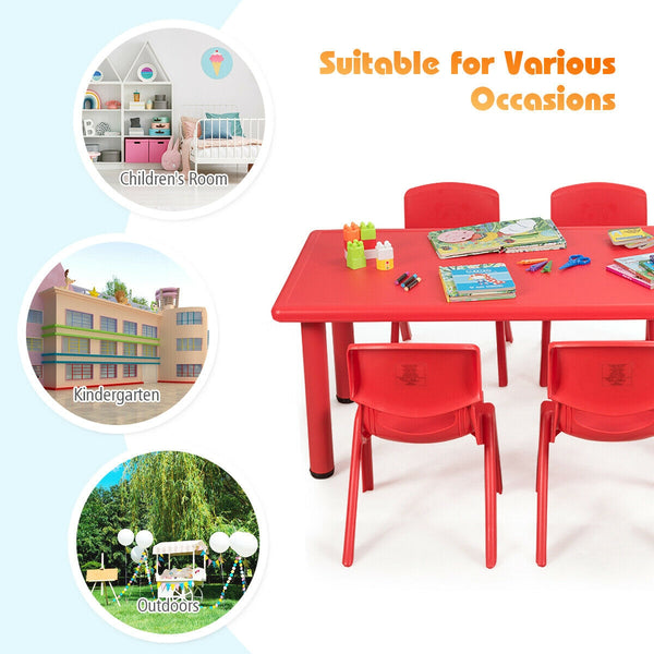 Table d'apprentissage et de jeu rectangulaire en plastique pour enfants