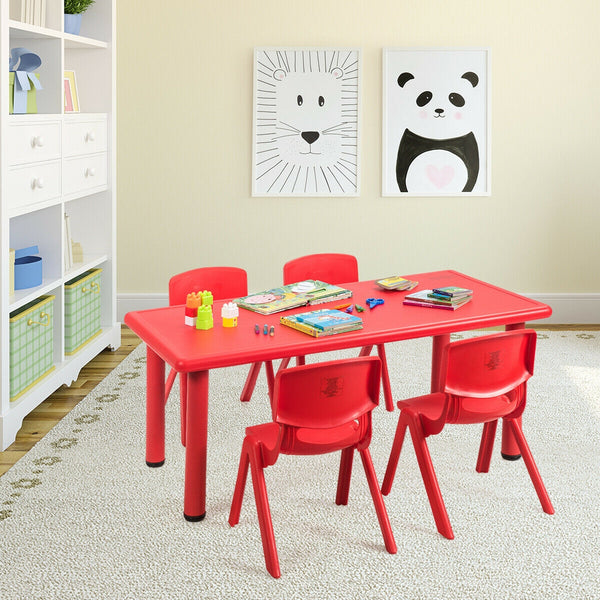 Table d'apprentissage et de jeu rectangulaire en plastique pour enfants