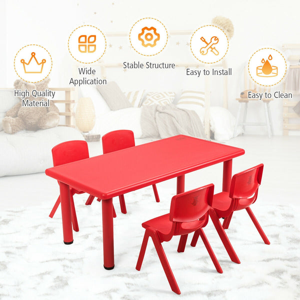 Table d'apprentissage et de jeu rectangulaire en plastique pour enfants