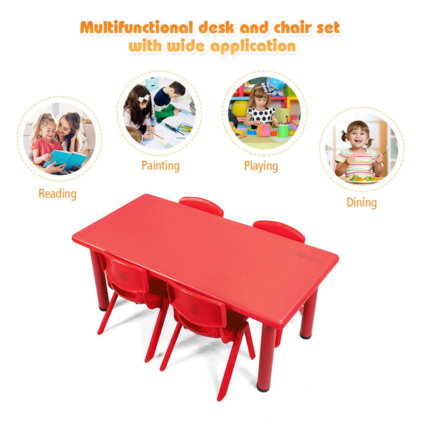 Table d'apprentissage et de jeu rectangulaire en plastique pour enfants