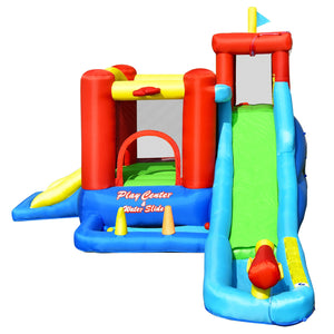 Toboggan aquatique gonflable 9 en 1 pour enfants avec maison de rebond sans souffleur