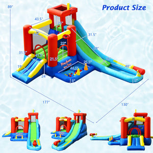 Toboggan aquatique gonflable 9 en 1 pour enfants avec maison de rebond sans souffleur