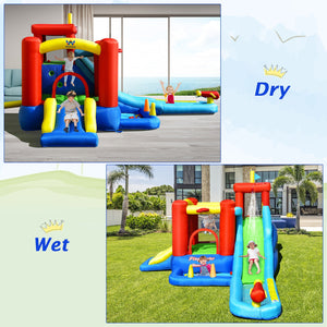 Toboggan aquatique gonflable 9 en 1 pour enfants avec maison de rebond sans souffleur
