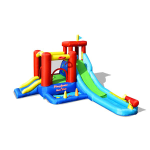Toboggan aquatique gonflable 9 en 1 pour enfants avec maison de rebond sans souffleur