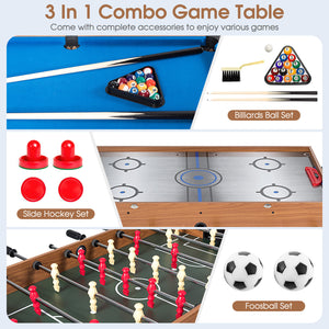 Table de jeu combinée 3 en 1 Soccer Billard Slide Hockey