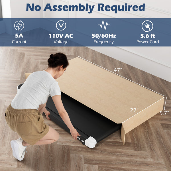 Tapis de course sous le bureau 2 5 CV avec télécommande et 3 modes de compte à rebours - Blanc
