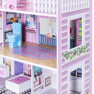 28-inch pink dollhouse with furniture