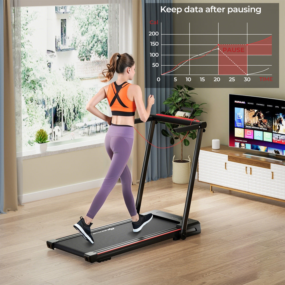 Tapis de course pliant 3 en 1 de 2 25 HP avec télécommande pour haut-parleur de table - Noir