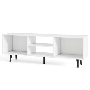 Meuble TV 47 5 pouces pour téléviseur 55 pouces avec compartiments et pieds en métal
